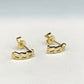 18k Curved Trio Stud Earrings