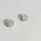 White Floer Diamond Cluster Stud Earrings