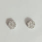 White Floer Diamond Cluster Stud Earrings