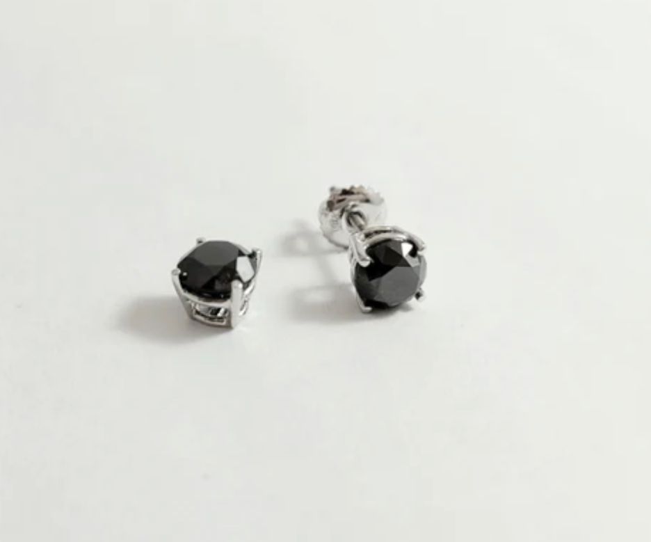 Black Diamond Stud Earrings